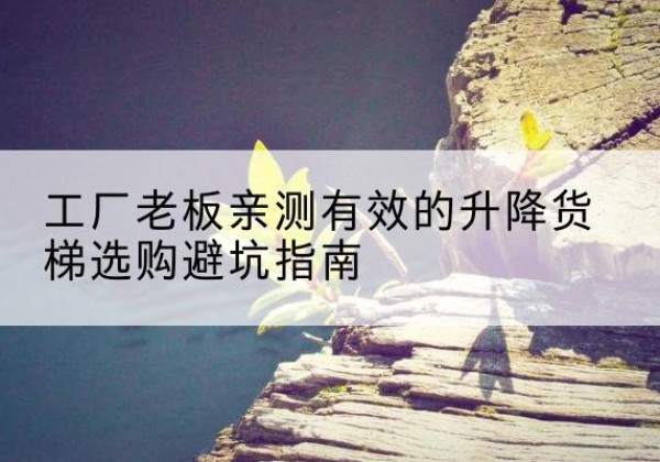昌吉升降货梯怎么选-工厂老板亲测有效的升降货梯选购避坑指南